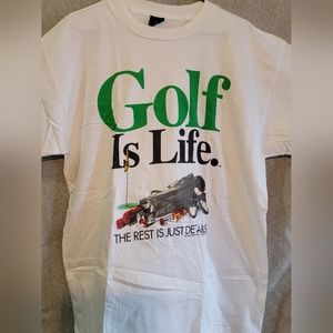 Vintage 1994 Cotton Big Ball Sports Golf Is Life Graphic Tee Single Stitch XL